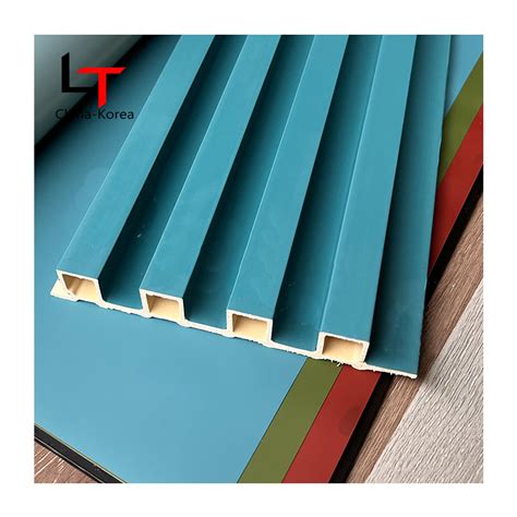 Customized Wooden Design 3D WPC Fluted Slat Wall Cladding Panel For