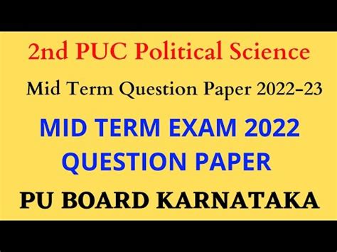 Nd Puc Political Science Mid Term Exam Question Paper