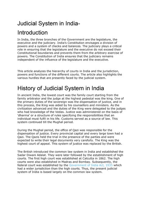 Judicial System In India Judicial System In India Introduction In