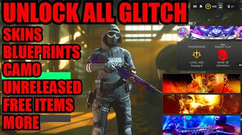 New Mw Unlock All Glitch Skins Blueprints Free Items Camo Mw