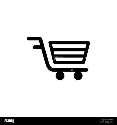 Shopping Cart Icon In Flat Style Vector For Apps Ui Websites Black