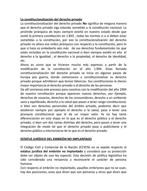 La Constitucionalizaci N Del Derecho Privado La Constitucionalizaci N