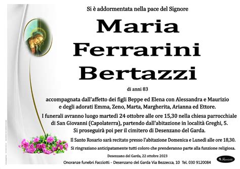 Maria Ferrarini Bertazzi Onoranze Funebri Facciotti