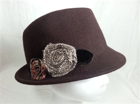 Sonoma Life Style By Kohls Ladies Fedora Short Brim Hat Brown Wool New