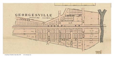 Georgeville Pleasant Ohio 1895 Old Town Map Custom Print Franklin