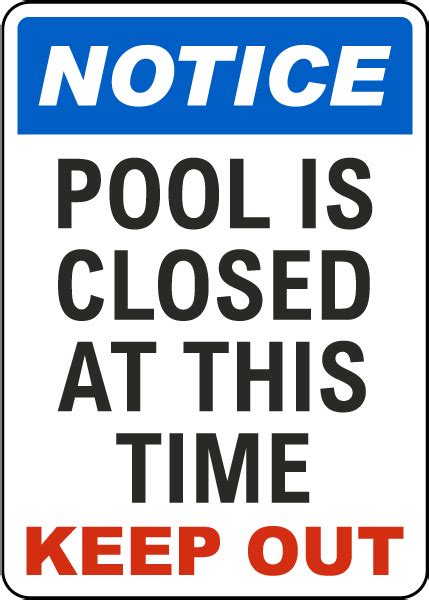 Notice Pool Is Closed Sign Claim Your Discount