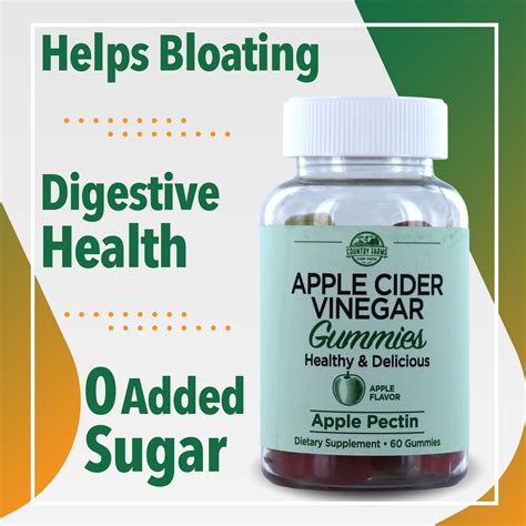 Country Farms Apple Cider Vinegar Gummies Dietary Supplement Water Balance Weight Loss