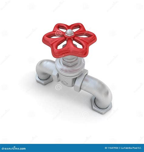 Water Valve Stylized Symbol Piping Equipment Cartoon Vector