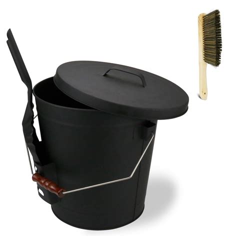 Buy Uniflasy Ash Bucket with Lid, Shovel and Hand Broom, 5.2 Gallon ...