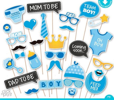 Baby Shower Print Yourself Photo Booth Props Baby Shower Printable