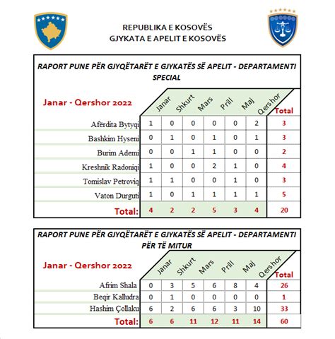 Gjykata E Apelit E Kosov S Publikon Raportin E Pun S P R Gjysm N E