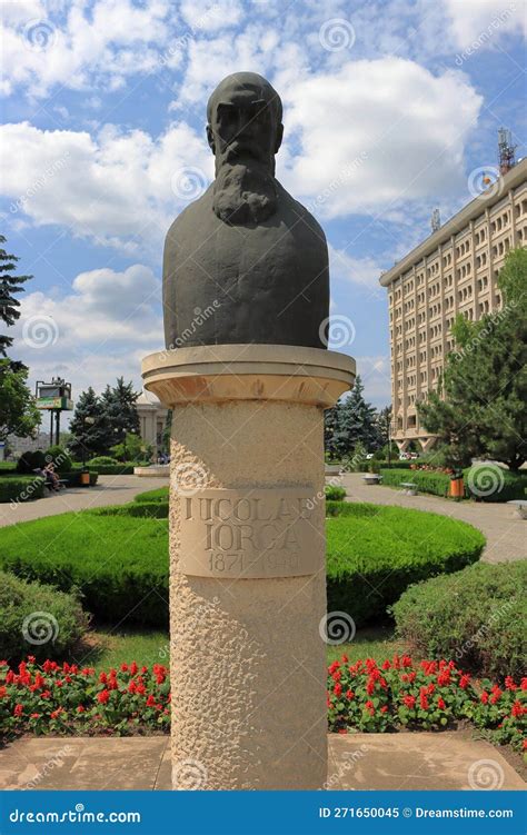 Nicolae Iorga Statue In The Center Of Ploiesti Editorial Image Image