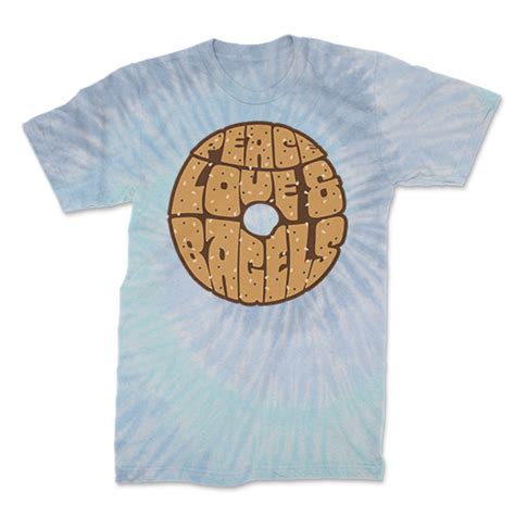 Peace Love And Bagels Tee Blue Tie Dye T Shirt Bagelmania Las Vegas