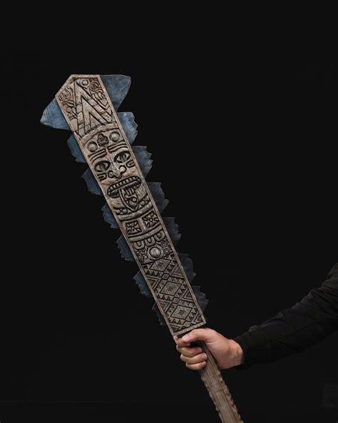 Macuahuitl Aztec Club Aztec Sword Ancient Club Aztec Cosplay Unpainted ...