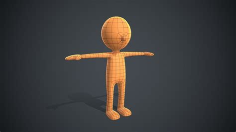 D Model Low Poly Game Ready Stickman Rigged Vr Ar Low Poly Cgtrader