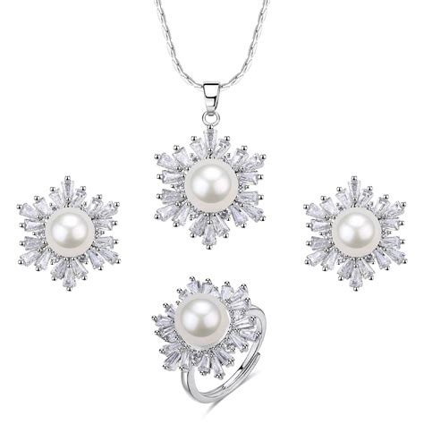 Snowflake Freshwater Pearl Jewelry Set House Of Pearls