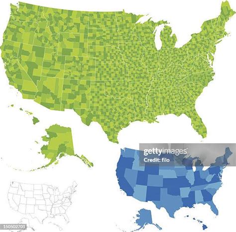 United States County Map Photos And Premium High Res Pictures Getty