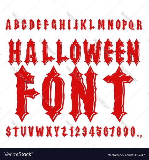 Halloween font ancient alphabet blood gothic Vector Image