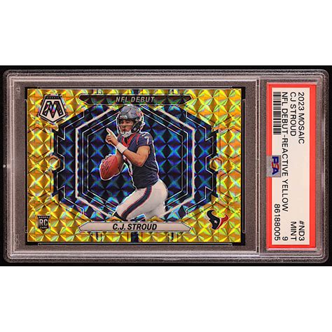 CJ Stroud 2023 Panini Mosaic NFL Debut Mosaic Reactive Yellow 3 RC