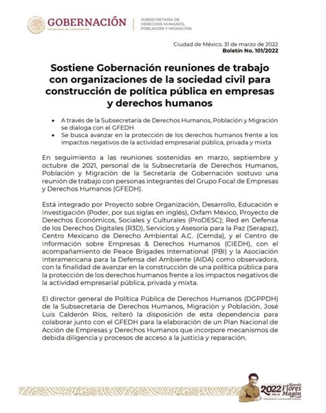 Gobernación on Twitter Boletín Sostiene Gobernación reuniones con