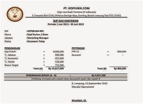 Swasta Penyata Gaji Contoh Slip Gaji Malaysia Berani Jujur