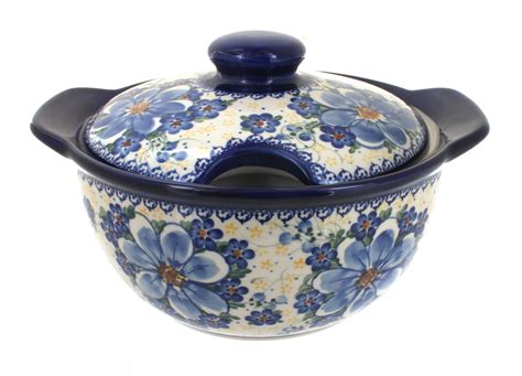 Blue Rose Polish Pottery Daisy Surprise Soup Tureen