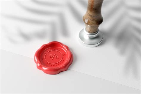 Premium Psd Wax Seal Stamp Logo Mockup