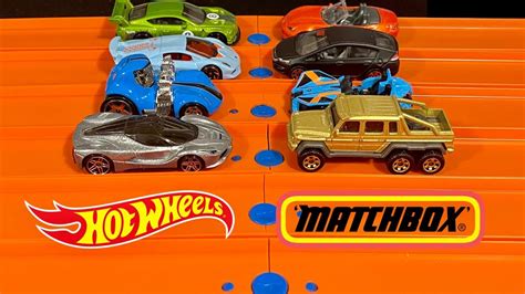 50 Car Race Hot Wheels Vs Matchbox New Champ Youtube