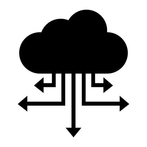 Nube símbolo de distribución de datos Icono Gratis