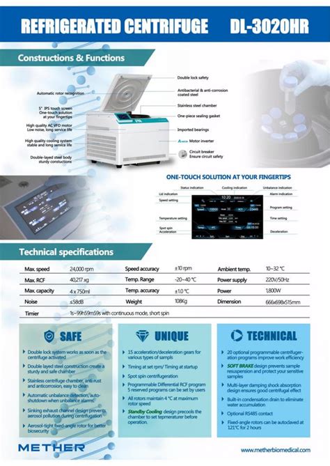 High Speed Promed Laboratory Benchtop Refrigerated Centrifuge Portable