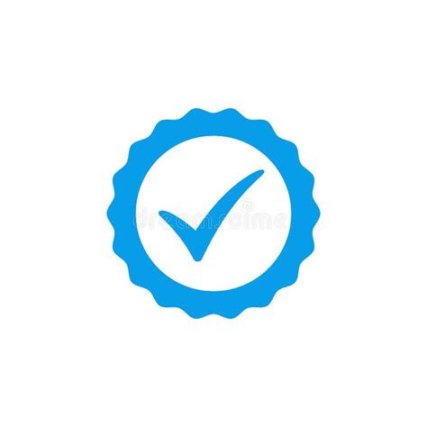 Blue Check Mark Icon Vector Design Profile Verified Badge Stock Vector