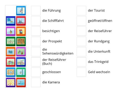 Reisen Wortschatz Match Up