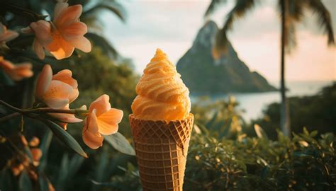 Sweet Summer Treat Ice Cream Cone Delight Generated By Ai 24711446