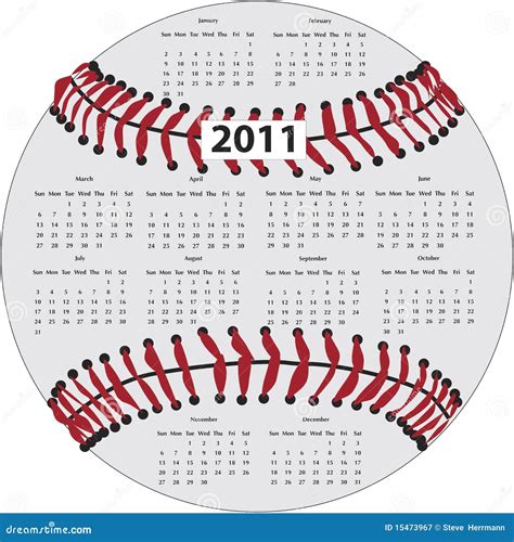 Baseball Calendar Template