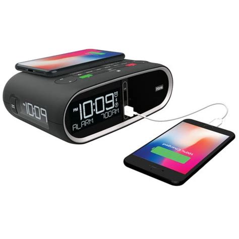 Ihome Triple Display Bluetooth Alarm Clock Black Clocks With