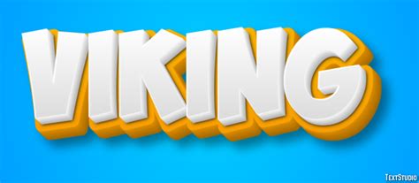 Viking | Yellow White 3D | Text Effect Generator