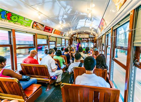 People Travel With Old Street Car St Charles Line Stock Photo ...