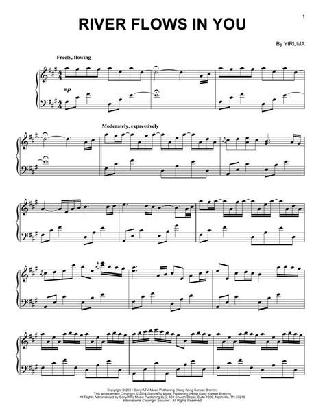 Yiruma River Flows In You Sheet Music And Printable Pdf Music Notes River Flow In You Piano