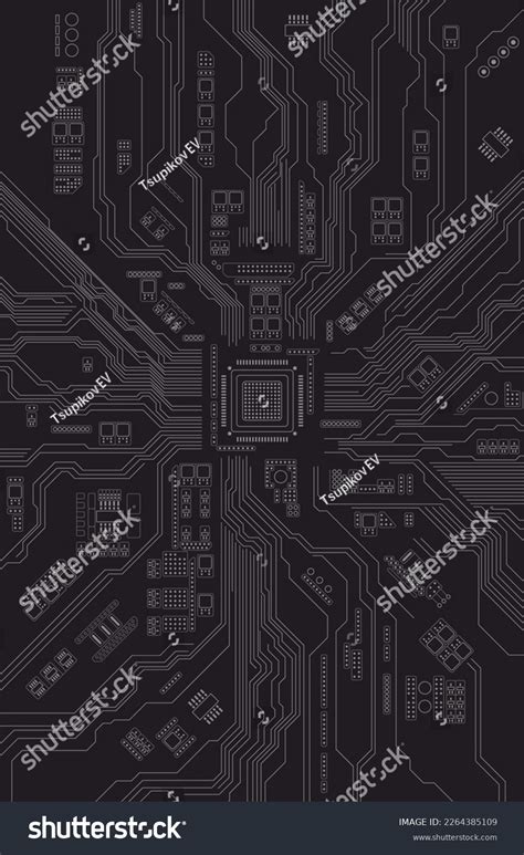 Circuit Board Black And White Wallpaper