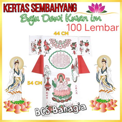 Jual Kertas Sembahyang Dewa Baju Dewi Kwan Im Lipat Isi Lembar