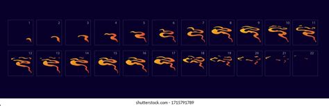 Fire Animation Effect Animation Fire Sprite Stock Vector Royalty Free