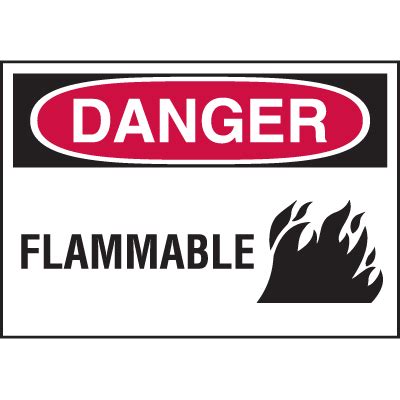 Hazard Warning Labels - Danger Flammable | Seton