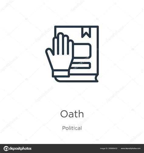 Oath Icon Thin Linear Oath Outline Icon Isolated White Background Stock