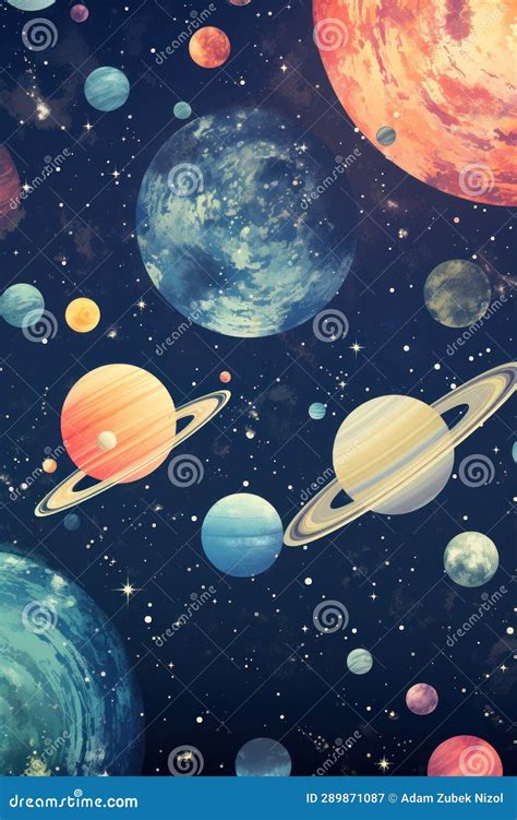 Planets in the outer space stock illustration. Illustration of cosmic ...