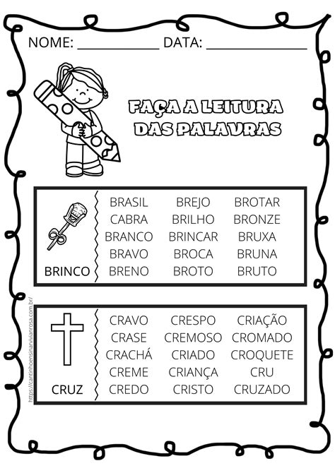 Trem das Palavras Atividades Ortográficas Br Cr Dr Fr Gr Pr Tr