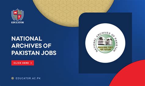 National Archives Of Pakistan Jobs 2024 Apply Online Educator Ac Pk