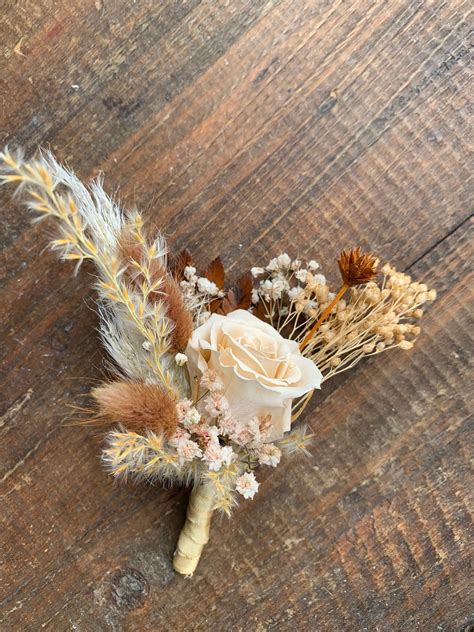 Boutonniere Boutonniere Set Dried Flower Buttonhole Groom Etsy