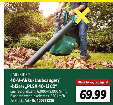 Parkside V Akku Laubsauger Oder Bl Ser Plsa Li C Angebot Bei