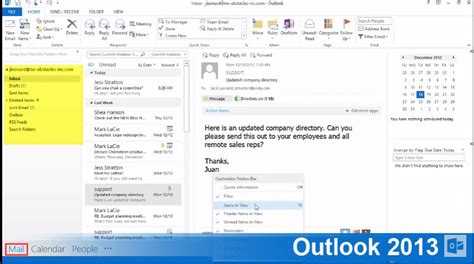 An Overview Of The Navigation Bar In Microsoft Outlook 2013 Outlook