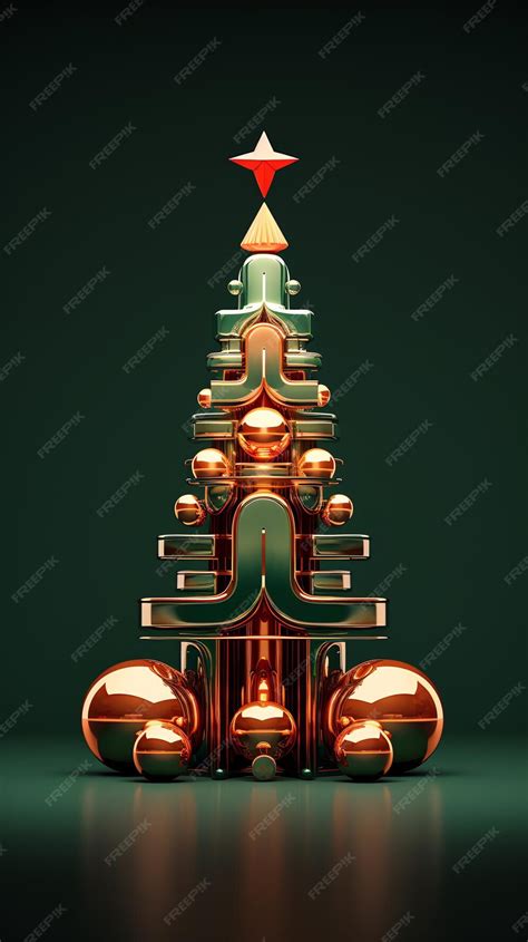 Premium Photo | A gold and green christmas tree